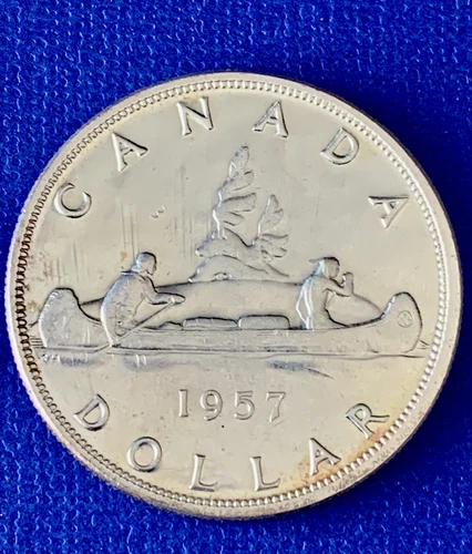 1957 Canada $1 Silver Dollar - Choice UNC, *One Waterline*