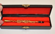 VTG Miniature true to scale brass copy of Clarinet Musical Instrument in case