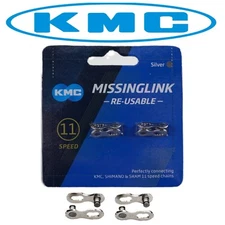 KMC Reusable MissingLink 11 speed Silver Master Chain Link 2Pak fit Shimano Sram