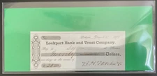 Lockport Bank and Trust Company Check/Money Order 1850 $20