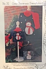 SERENDIPITY GIFTS #SDG26 COZY SNOWMAN SWEATSHIRT PATTERN W/ CHENILLE PACK