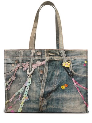 ACNE STUDIOS Kawaii $800 Mid Blue Tote Bag New & Authentic