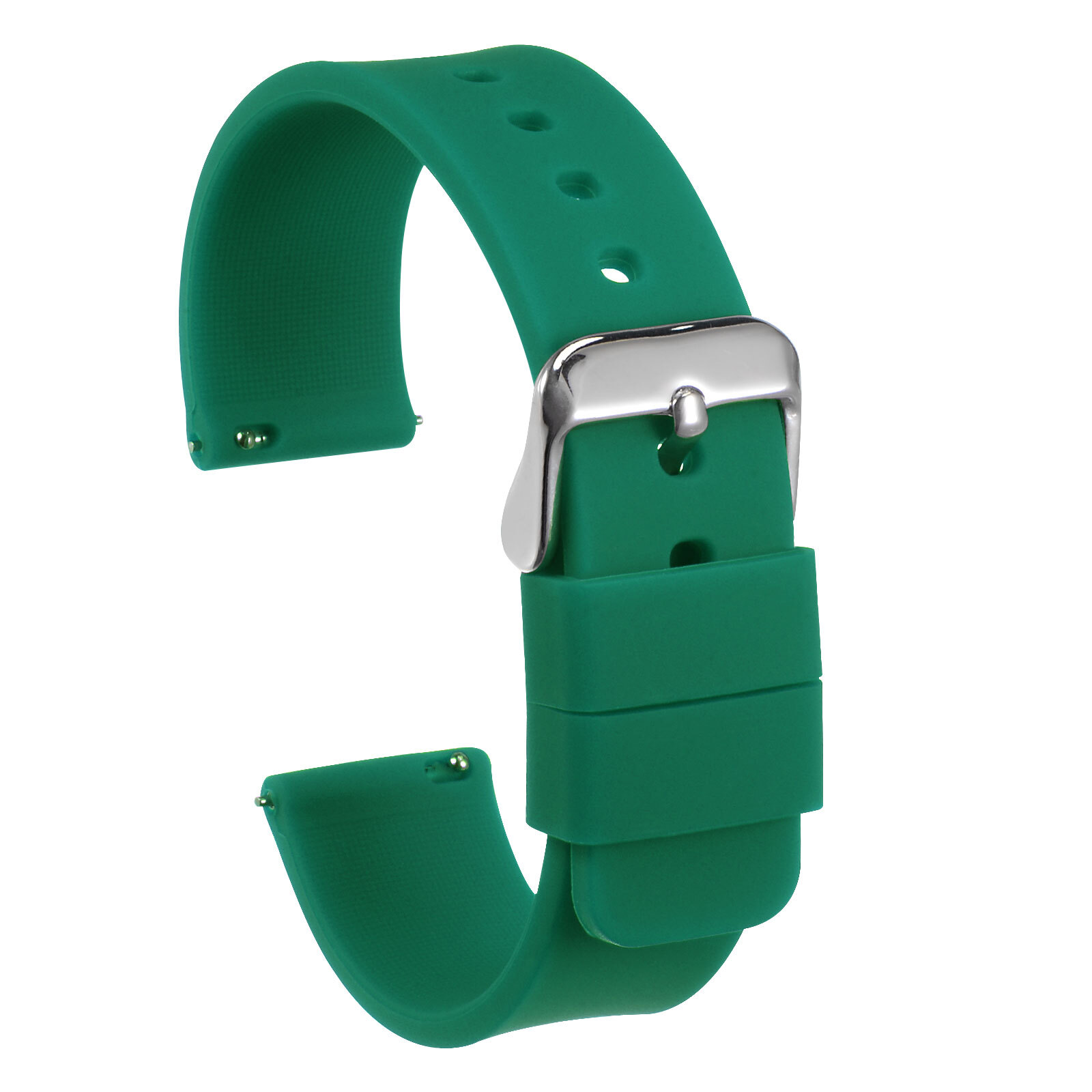Silicone Watch Band 12mm Quick Release Soft Rubber Watch Strap, Dark Green
