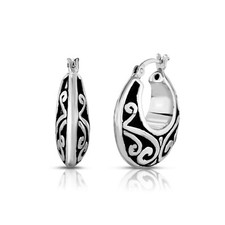 Italian 925 Sterling Silver Small Round Hoop Earrings For Women Girls