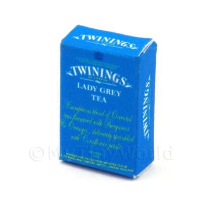 Puppenhaus Miniatur Twinings Dame grau Teedose