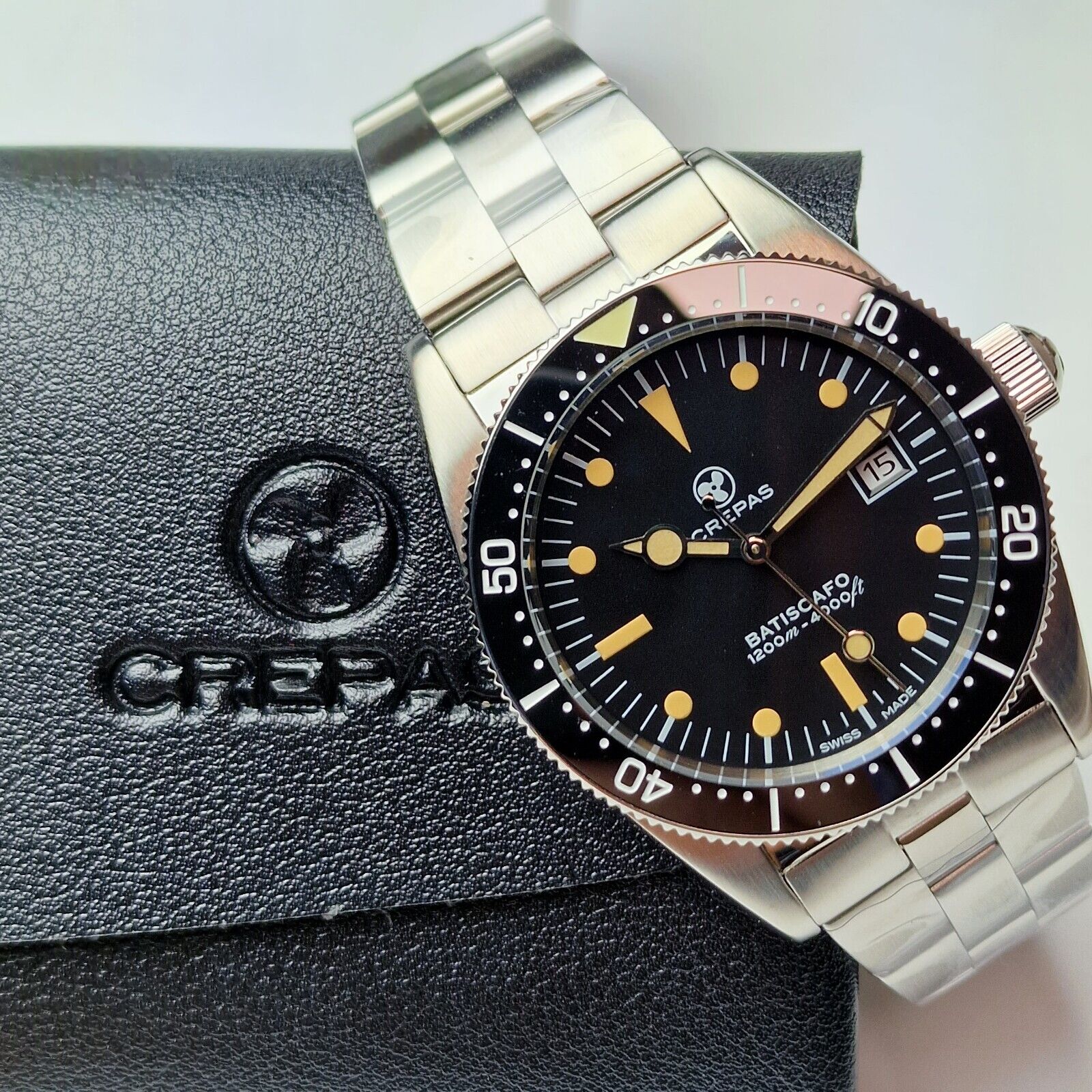 CREPAS BATISCAFO 1200M NEW AUTOMATIC DIVER WATCH SAPPHIRE LENS AND CERAMIC  BEZEL