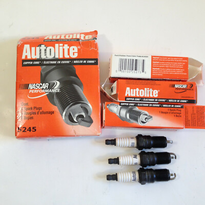 (3) Autolite Spark Plugs Copper Core NASCAR Performance 5245 ( 3 PCS ) 