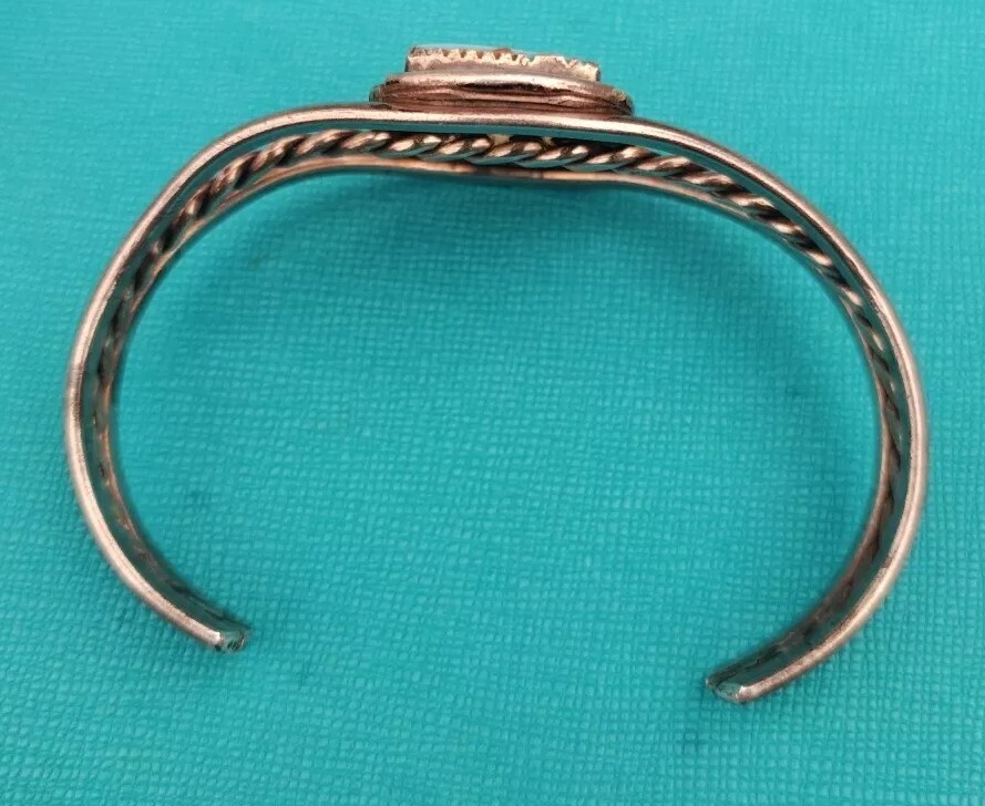 BEAUTIFUL STERLING SILVER LARGE RECTANGULAR TURQU… - image 5