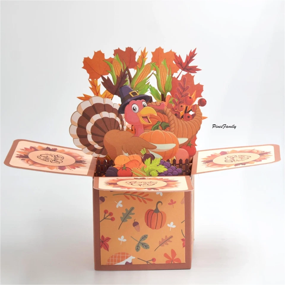 T09-3D pop up card for Thanksgiving-Turkey and corn - Image 2 of 3