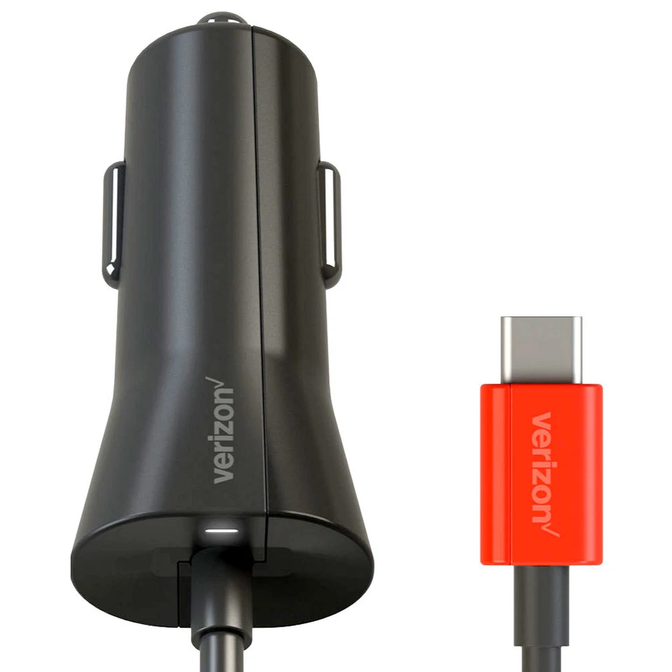 NEW Verizon LOGO Type-C Fast Car Charger for Galaxy S9/S9+ Google Pixel 2/3/XL - Image 2 of 4