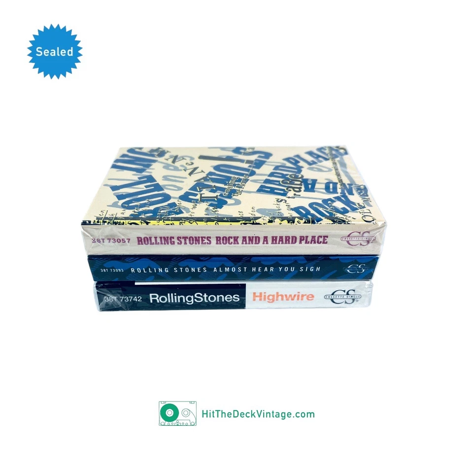 3 Rolling Stones Single Cassette Tapes: Highwire, Rock & A Hard Place SEALED - Image 3 of 4