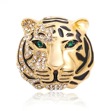 Big Brand Rhinestone Tiger Brooches For Women Men Tiger Party Brooch Pin Gifts