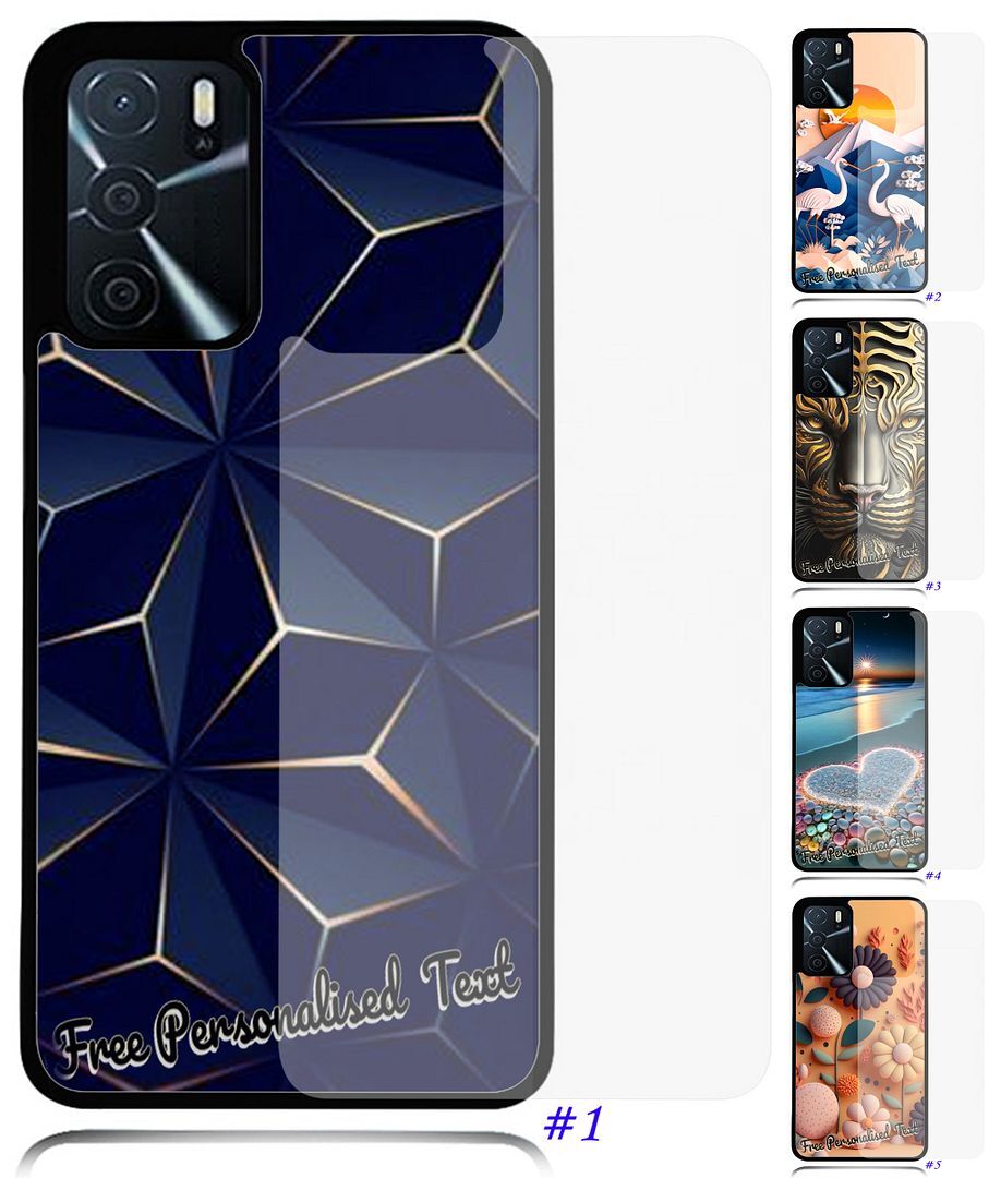 Personalised Text Glass Back Case For OPPO A52S A16 AX5s AX7 A53