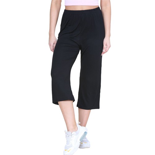 P&R Dancewear LTD Women’s Flared Wide Leg Stretch Shorts 3/4th Palazzo Pants - Picture 9 of 66