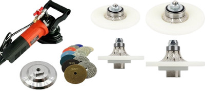 Jobsite Stone Kit Wet Polisher 4 Diamond Router Bits marble Countertop Install