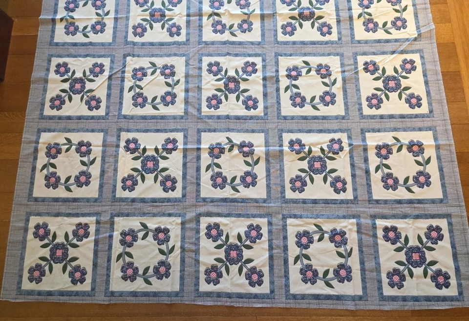 Edredón tramposo abuela de colección 36 piezas paneles florales almohada tela floral 125" L x 91" W Foto 3 de 4