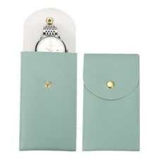 2 Pcs Leather Watch Pouch, Portable Watch Travel Case, Light Green
