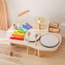 Kinder-Schlagzeug-Set aus Holz mit Musik-Sets...