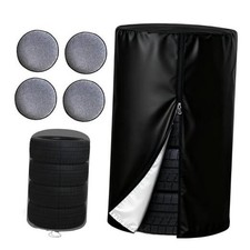Spare Tire Cover, 420D Oxford Cloth Trailer Tire Cover with 4 Felt Pads,