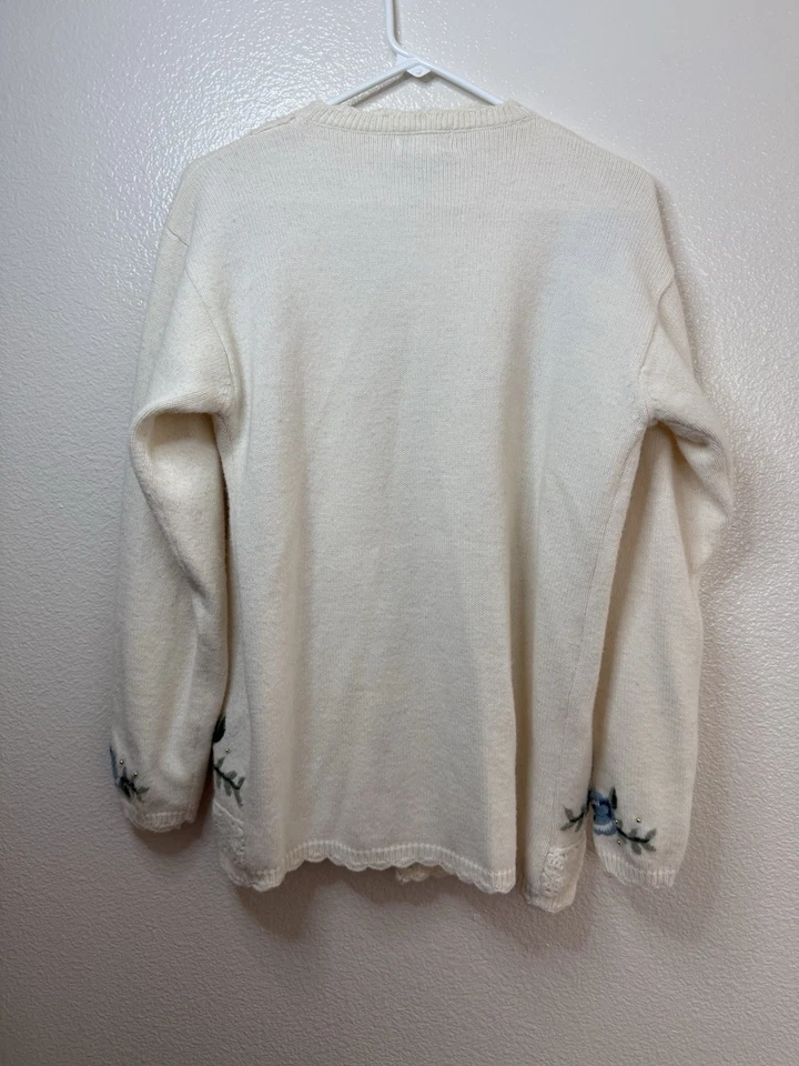 Suéter cárdigan bordado floral vintage grande Koret para mujer Foto 3 de 3