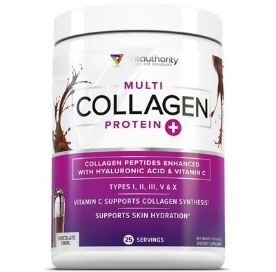 Multi Collagen Peptides Powder for Women - Hydrolyzed Chocolate Collagen Powd...