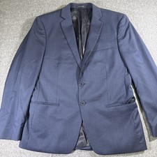 Calvin Klein Sport Coat Mens 42S Navy Wool Jacket Lined Blazer Preppy Career