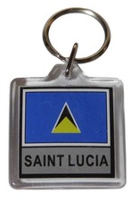 Saint Lucia Country Flag Acrylic Double Sided Keychain Key Chain KF-199