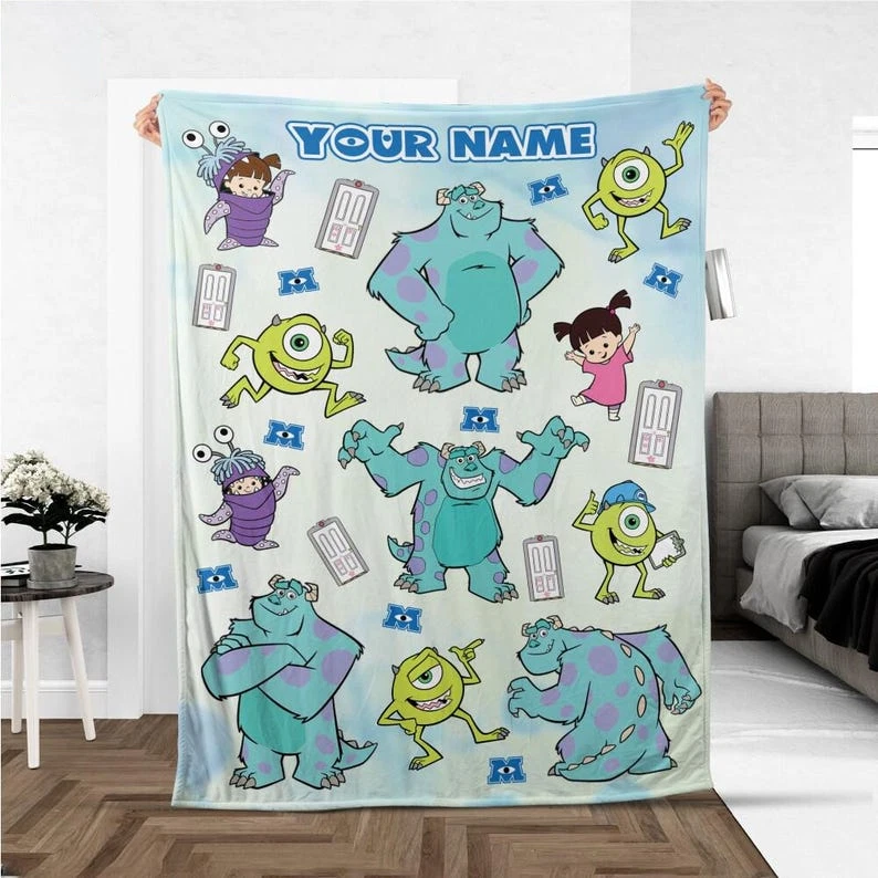 Personalized Disney Monster Inc Fleece Blanket
