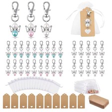 Angel Pendants Set: Keychain, Organza Pouch, Kraft Paper for