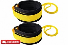 Swim Fin Tethers Leashes Fin Savers Adjustable Ankle Straps Black Yellow 1 Pair