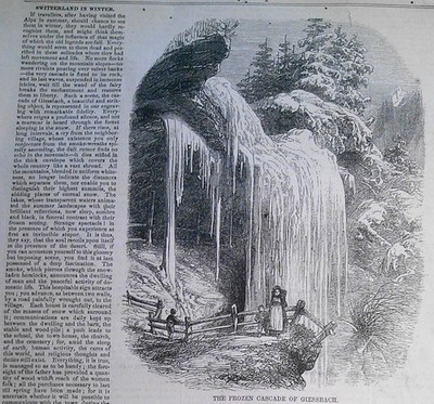 The Frozen Cascade Of Giessbach (Schweiz) - Gleason's Pictorial 1853