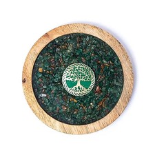 XdeliX Chakra Untersetzer Lebensbaum Mangoholz Harz Aventurin Tigerauge &Oslash; 10 cm