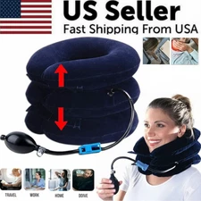 Cervical Neck Traction Device Collar Brace Support Pain Relief Stretcher Therapy