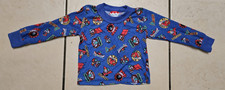 Vintage Fisher Price Size 4 S Blue LS Pajama Shirt HIKE EXPLORE GATOR MT. AOP