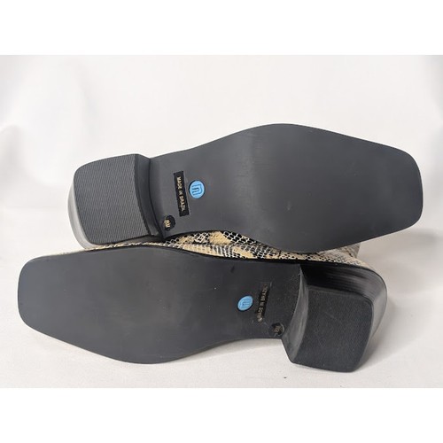 Nicole Damen-Booties Kunstschlangenleder Blockabsatz Größe 8 Western Bikercore Glam Retro - Bild 7 von 8