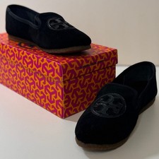 Tory Burch Billy Slipper Sz 7 Split Suede Craqulee New