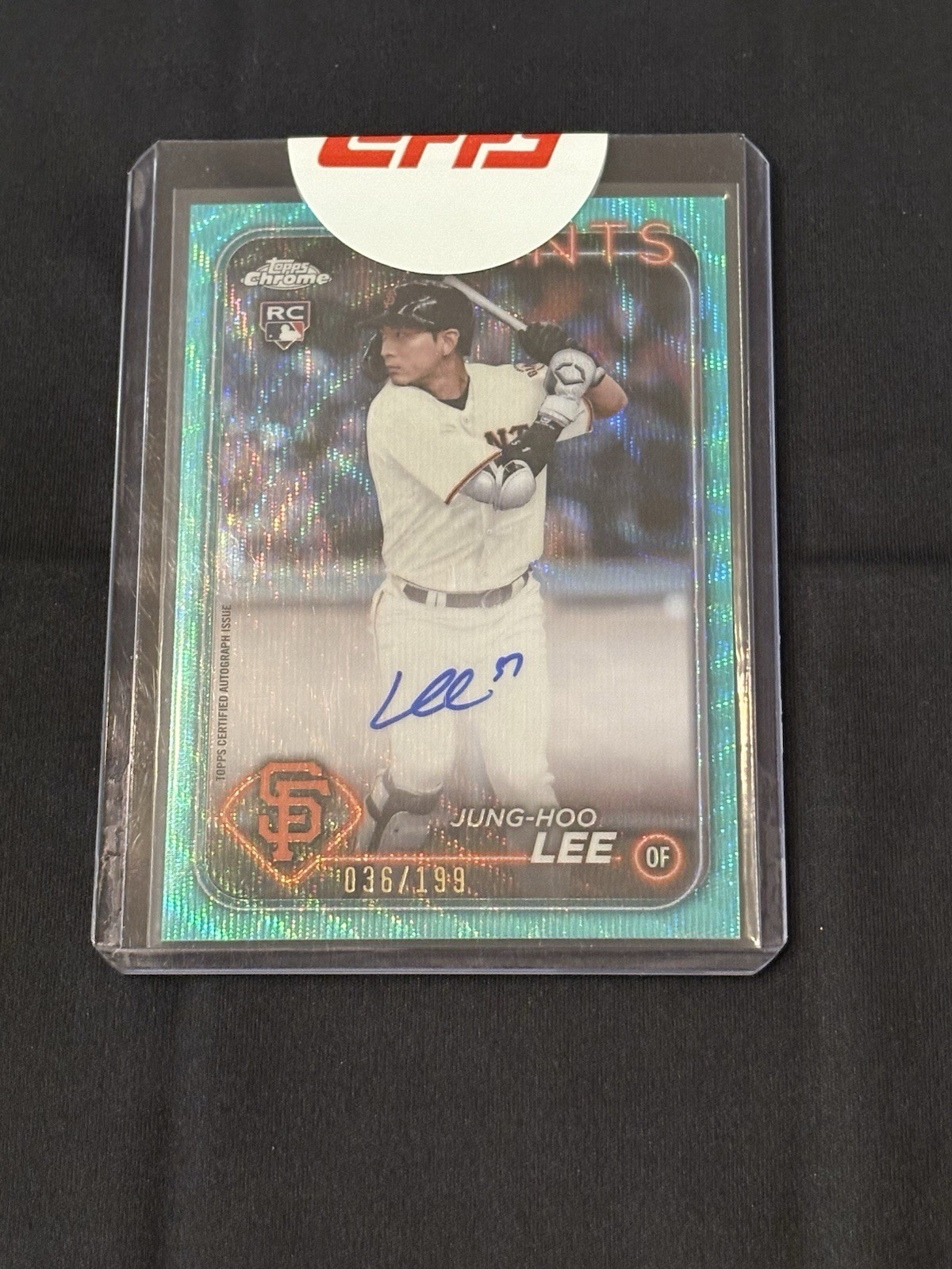 2024 TOPPS CHROME JUNG-HOO LEE RA-JHL ROOKIE AQUA WAVE REFRACTOR AUTO 160/199