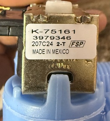 Whirlpool WP3979346  OEM  Water Inlet Valve Replaces 8578342, 3979347, 3979346