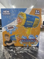 Bazooka Bubble Gun 69 Hole Foaming w/Lighting Effects Bubble Machine Blue