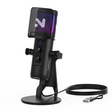 USB Gaming Microphone for PC with Noise Canceling/RGB Light/Quick Mute/Gain/H...