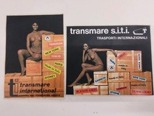 Lotto 2 Adesivi stickers  Vintage Anni 80 Transmare Trasporti Donna Topless 