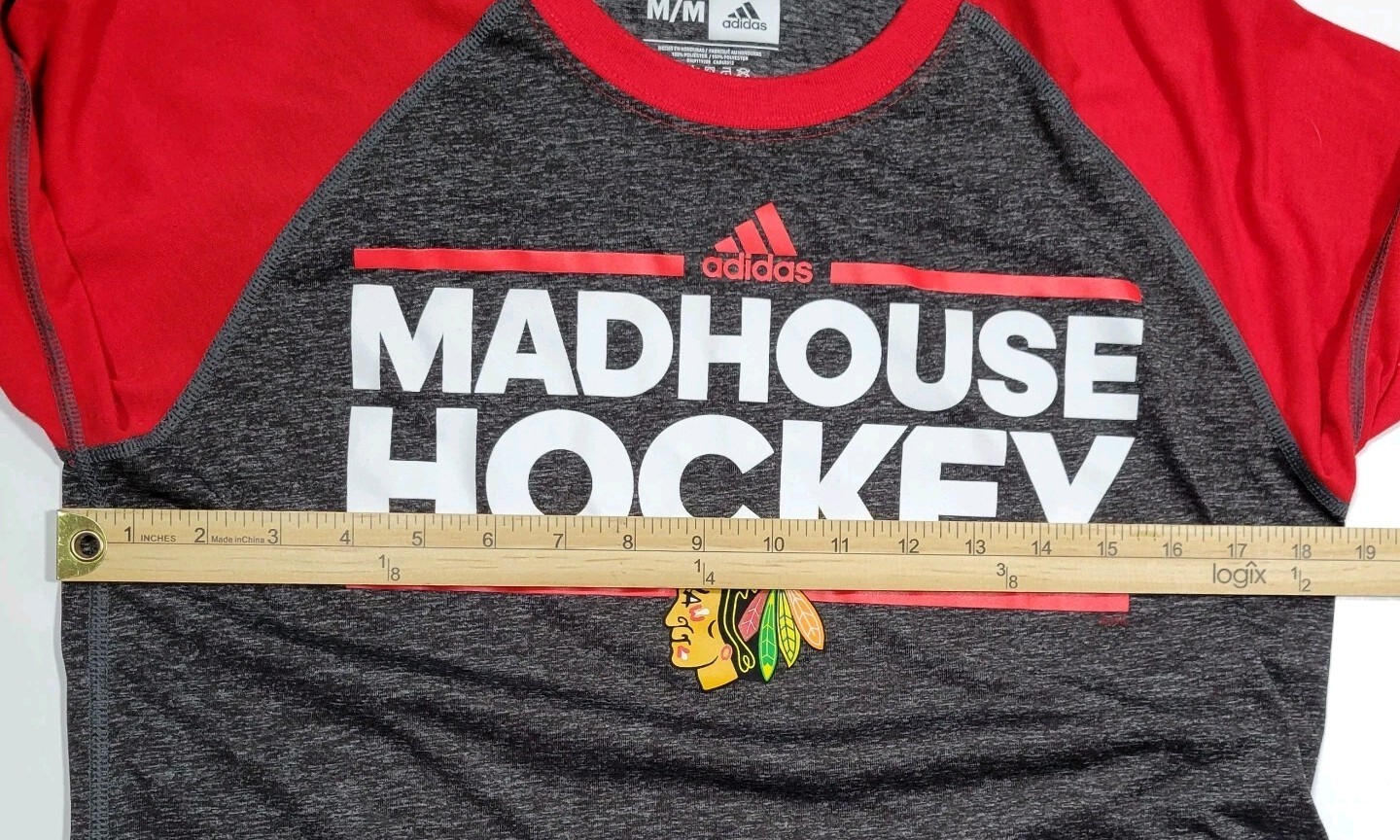 Chicago Blackhawks Madhouse Hockey Medium Long Sleeve Shirt Climalite Adidas    thumbnail 5