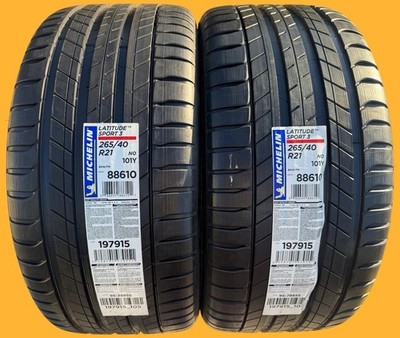 TWO BRAND NEW 265/40R21 101Y Michelin Latitude Sport 3 N0 NO Porsche Tires