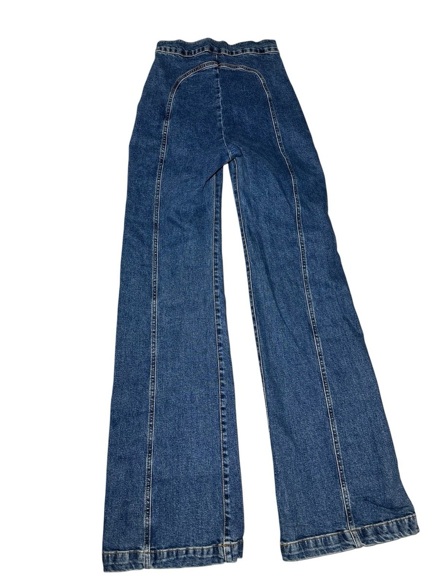 Revice Rollergirl Flare Bare Back High Waisted 70s Inspo Boho Western Jeans 28 View 4