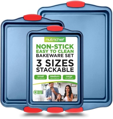 NutriChef, Backformen Set, Backbleche, Plätzchenblechform, Backen... 