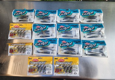 Berkley Gulp & PowerBait lot Of 16 Packs . Saltwater GULP Fluke Seabass Stripers