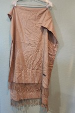 Brown Tan Cashmere Silk Pashmina Wrap Shawl Scarf Throw 27x80  Fringe Tassel