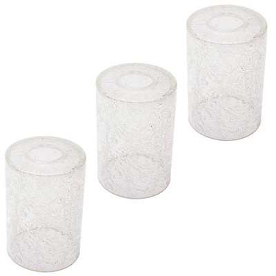 Crack Finish Glass Lamp Shade, 3 Pack LEDupdates Clear Crackle Finish Cylinde...