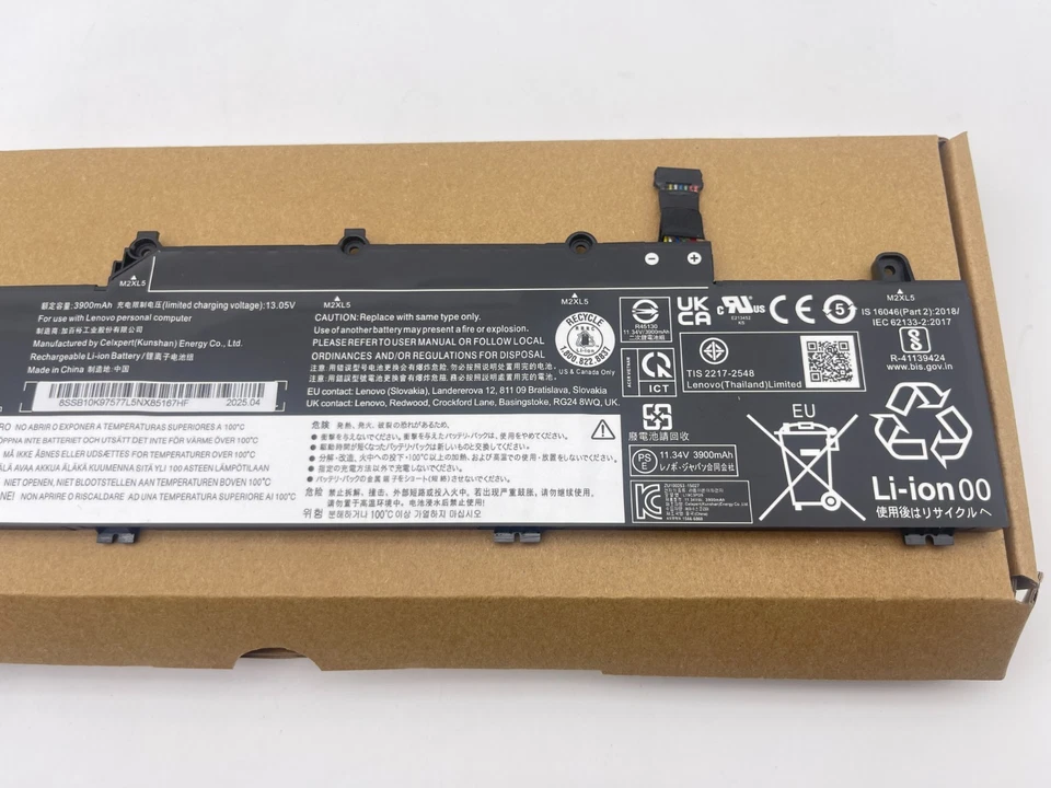 Подлинный аккумулятор 45 Втч L19C3PD5 для ноутбука Lenovo Thinkpad SB10X02597 SB10X02605 - Изображение 3 из 4