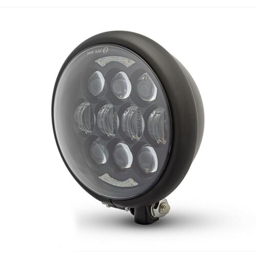 Motorbike LED Headlight Matt Black for Custom Harley Davidson Sportster Project - Picture 1 of 11